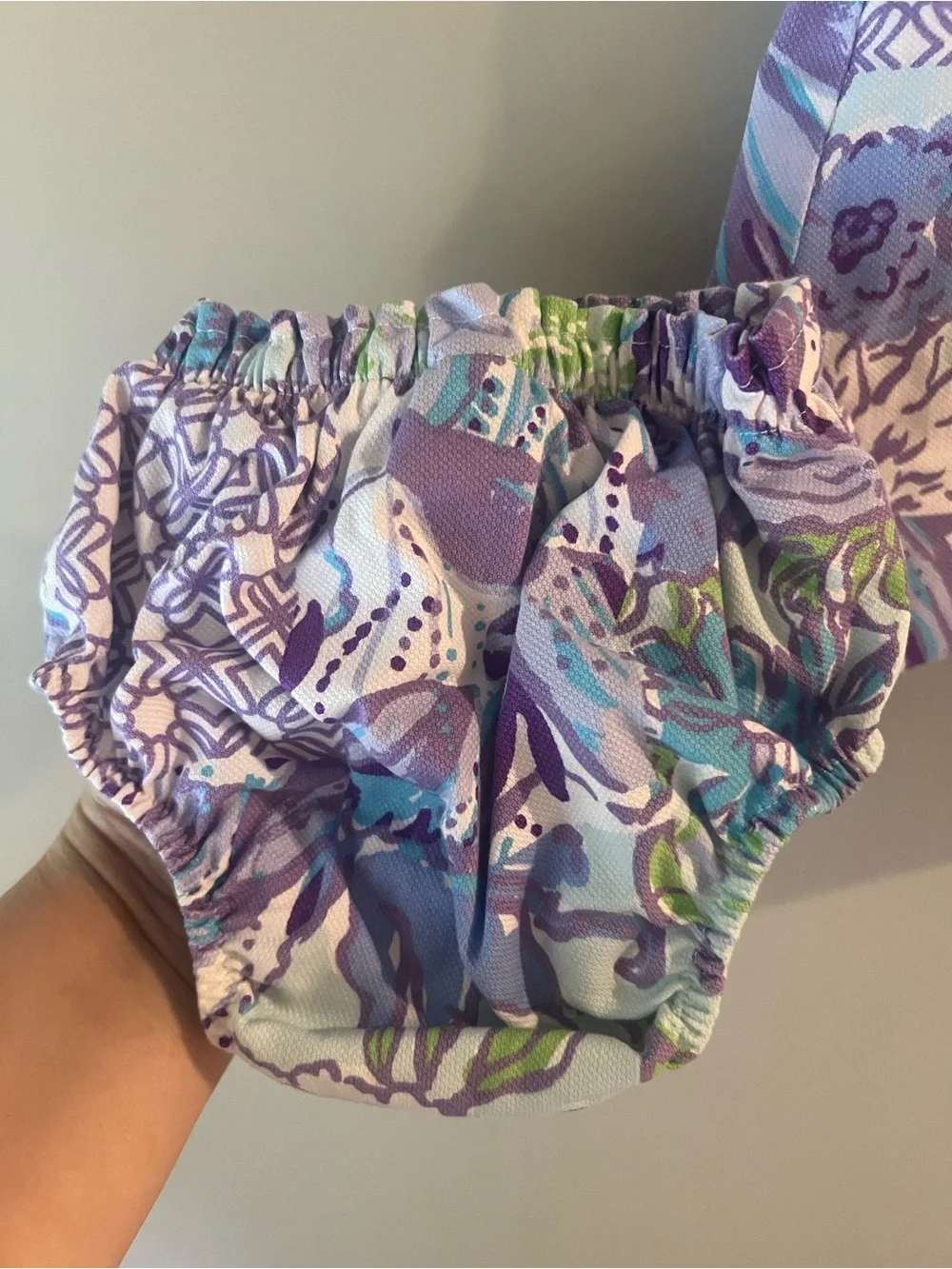 Lilly Pulitzer Baby Shift Dress Patchwork Floral in Purple, Blue and Green